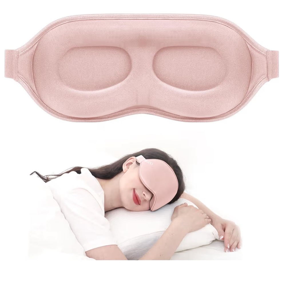 Luxury Sleep Mask Complete Light-Blocking 3D Zero Pressure -Pink